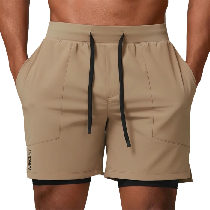 Nancefit Athletic Training Shorts – Sand Khaki